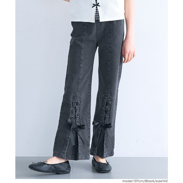 デニムレースアップリボンパンツ キッズ | coca | 詳細画像3 