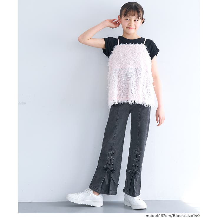 デニムレースアップリボンパンツ キッズ | coca | 詳細画像5 
