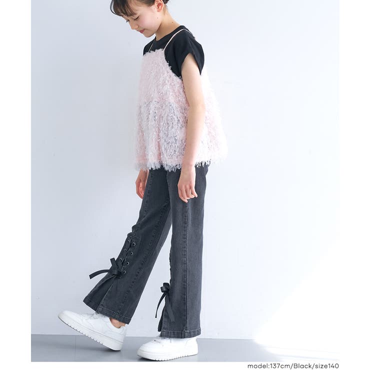 デニムレースアップリボンパンツ キッズ | coca | 詳細画像6 