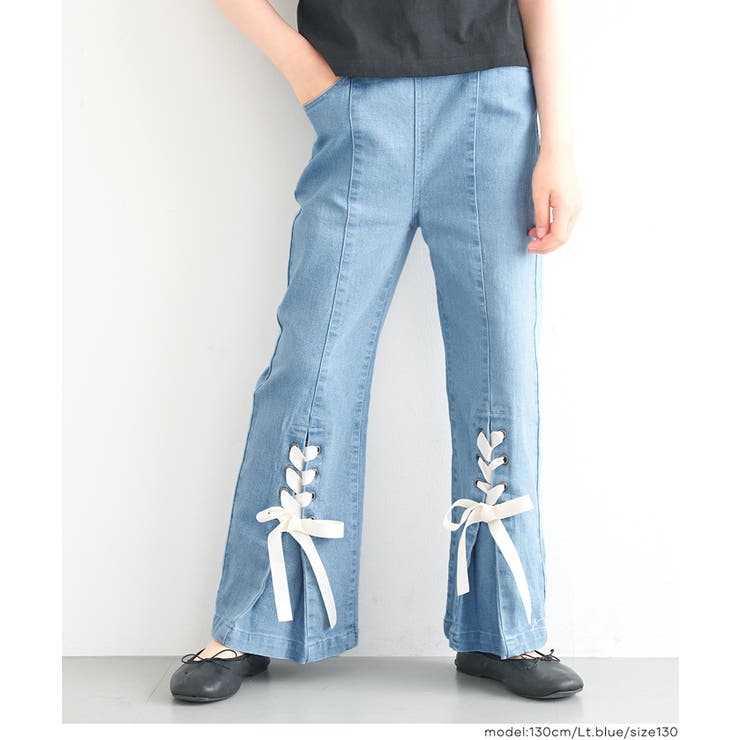 デニムレースアップリボンパンツ キッズ | coca | 詳細画像9 