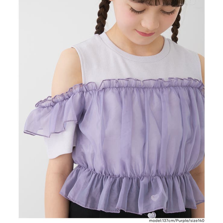 ドッキングリブ肩あきトップス キッズ | coca | 詳細画像13 