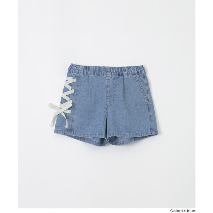 デニムレースアップショートパンツ | coca | 詳細画像2 