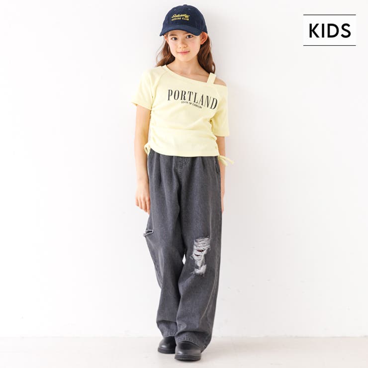 サイドカットダメージパンツ キッズ | coca | 詳細画像1 