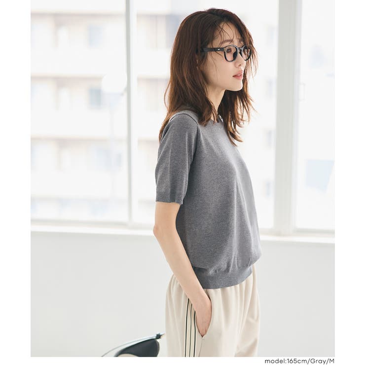 リラックスフィットサマーニットトップス【西山茉希様着用】 | coca | 詳細画像8 