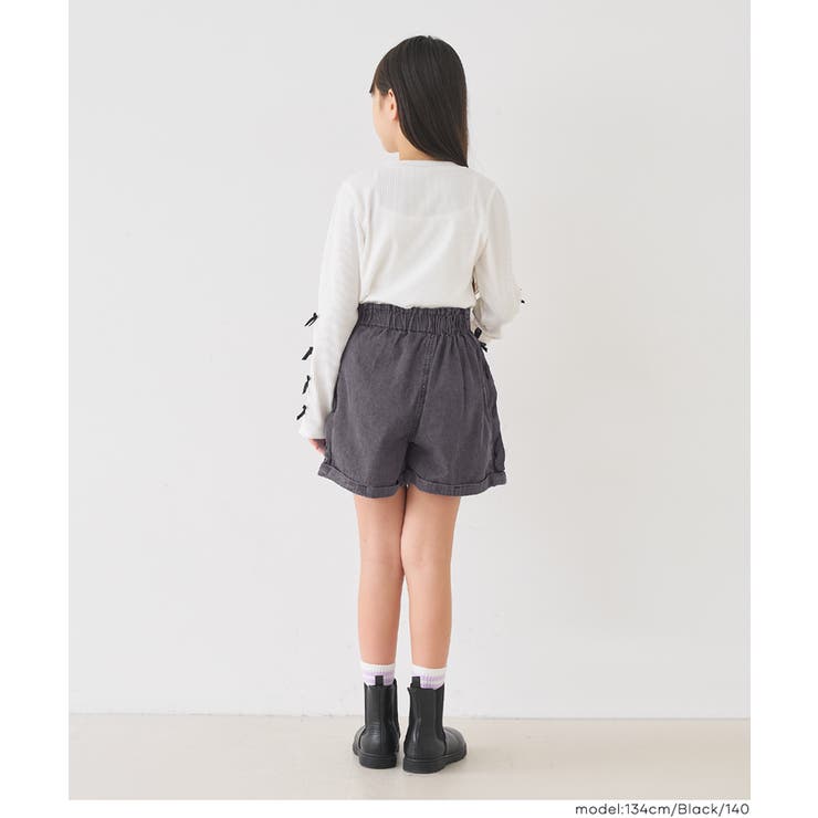 デニムレースアップショートパンツ | coca | 詳細画像4 