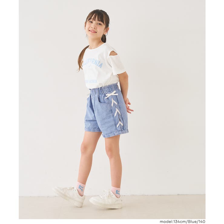 デニムレースアップショートパンツ | coca | 詳細画像7 