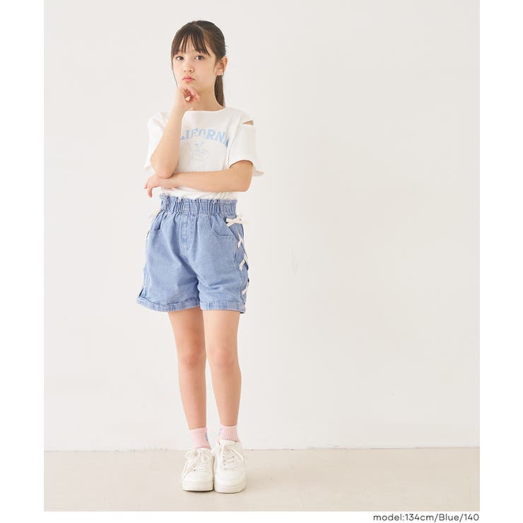 デニムレースアップショートパンツ | coca | 詳細画像9 