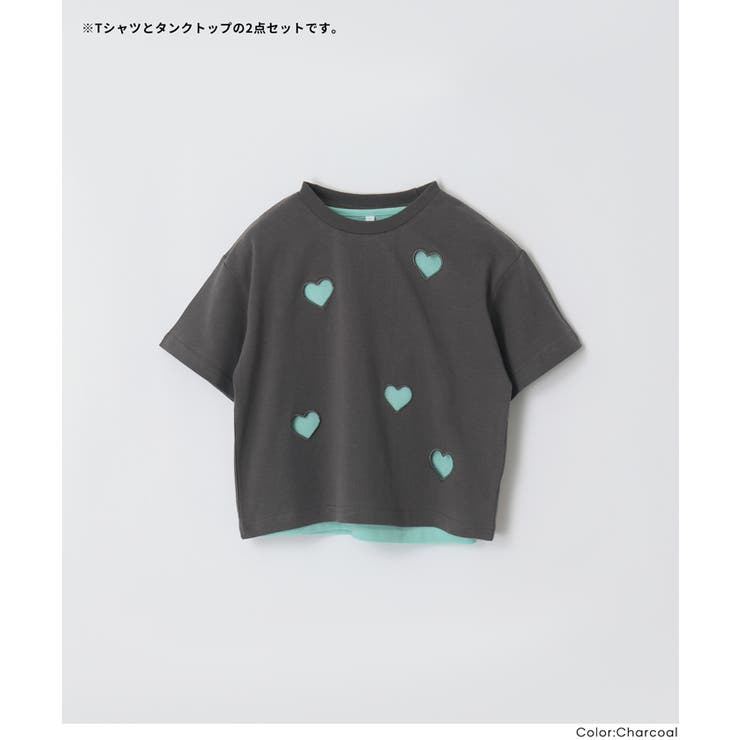 ハートデザインTシャツ＆タンクトップ 2点セット | coca | 詳細画像19 