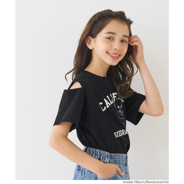 肩あきバッククロスTシャツ | coca | 詳細画像3 