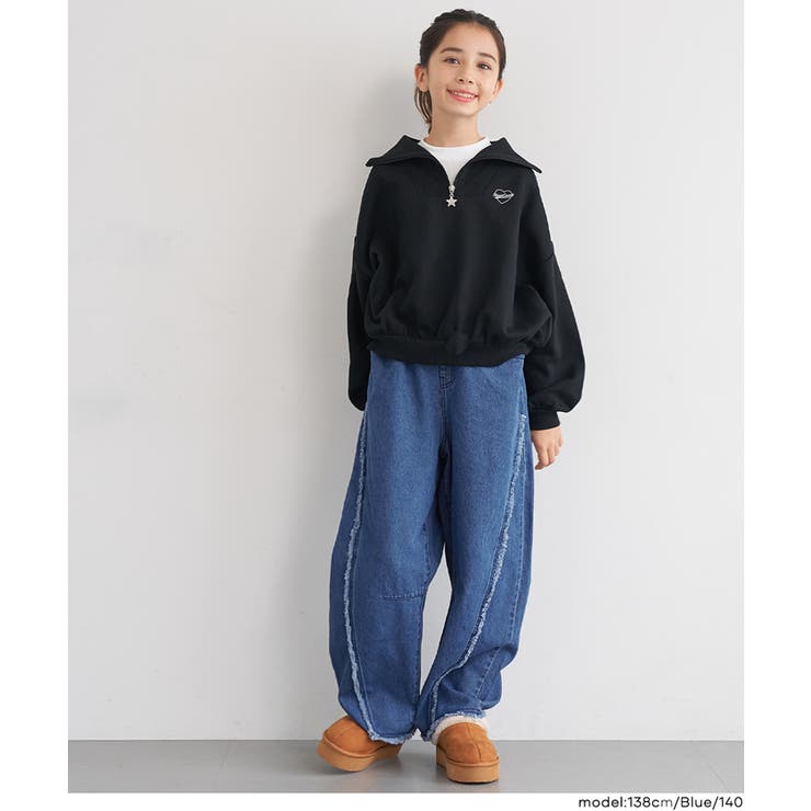 デニムフリンジバレルレッグパンツ(36-260634203-20) | coca | 詳細画像2 
