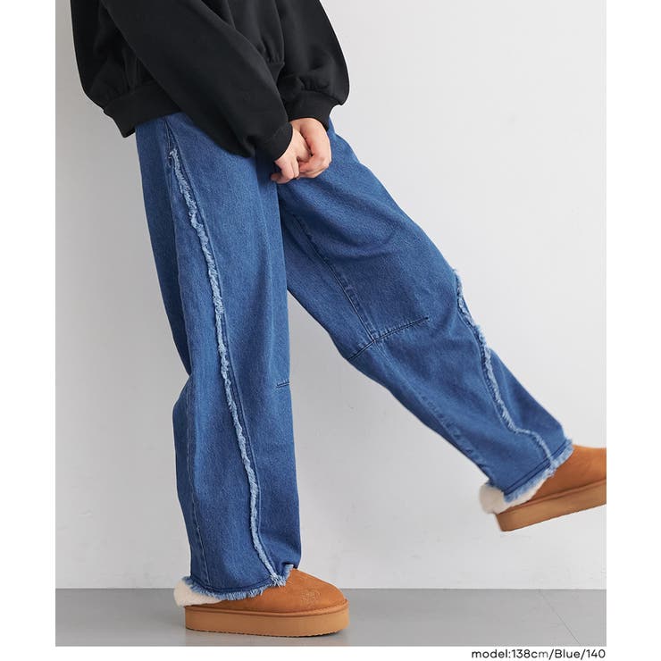 デニムフリンジバレルレッグパンツ(36-260634203-20) | coca | 詳細画像3 