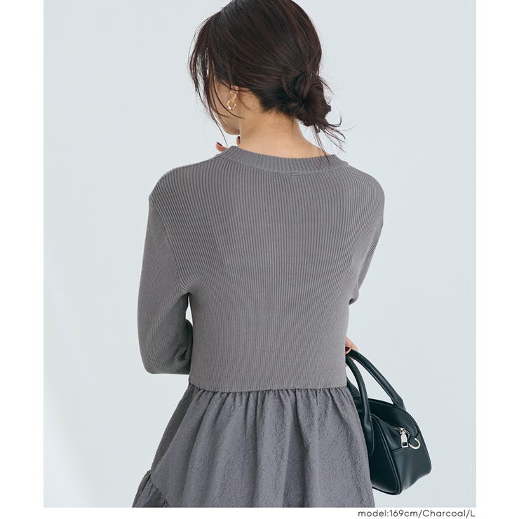 エンボスニットドッキングワンピース | coca | 詳細画像9 