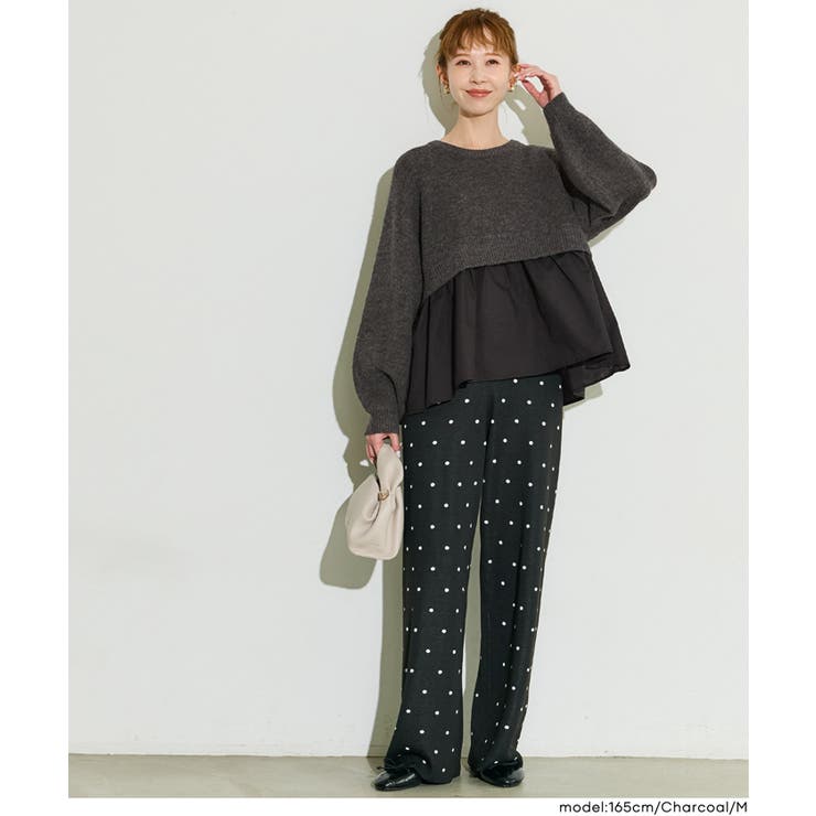 ＼26aw新色登場／レイヤード風ドッキングギャザーニット | coca | 詳細画像9 