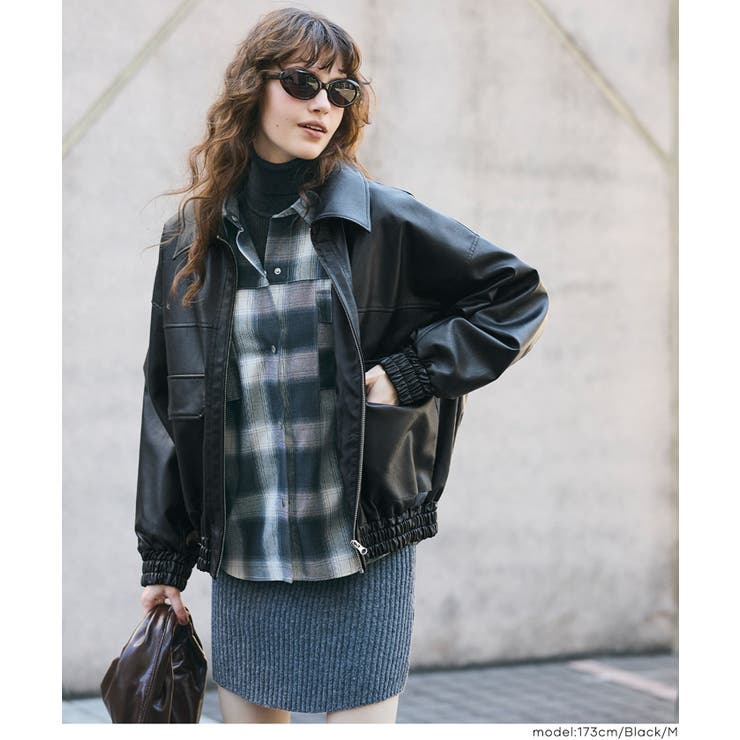 フェイクレザーオーバーサイズジャケット[品番：PA000016383]｜coca