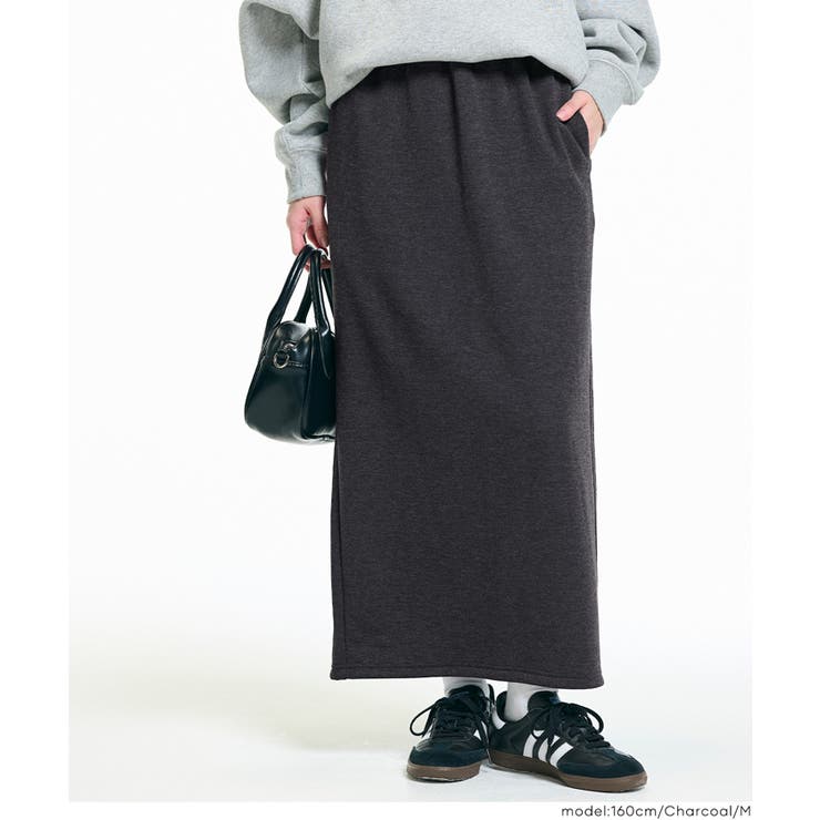 ［Charcoal］ | 【DAILY WARM】裏シャギーIラインスカート | coca