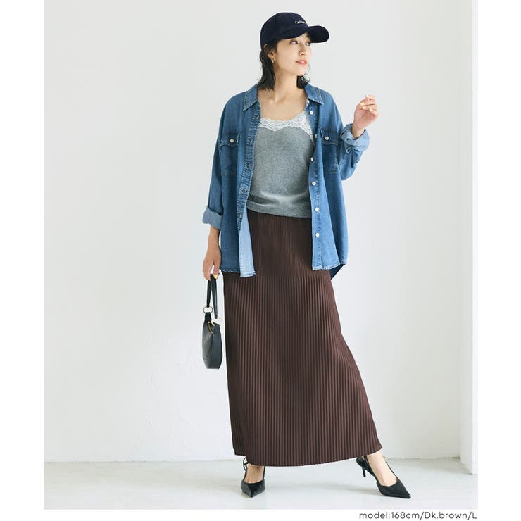 ＼26aw新色登場／細見え！セルフカットできるリブロングIラインスカート | coca | 詳細画像10 