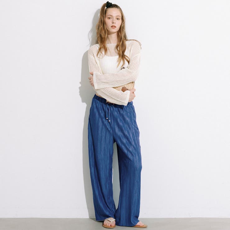 〈26ss新色登場〉セルフカット可◎スリムウェーブパンツ | coca | 詳細画像1 