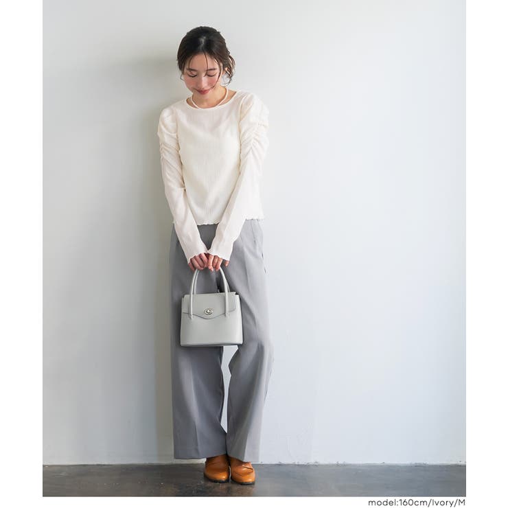 クレープシャーリングパフスリーブトップス | coca | 詳細画像15 