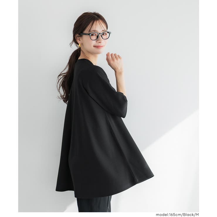 ［Black］ | 〈26ss新色登場〉エンボスAライン半袖チュニック【速乾・イージーケア】 | coca