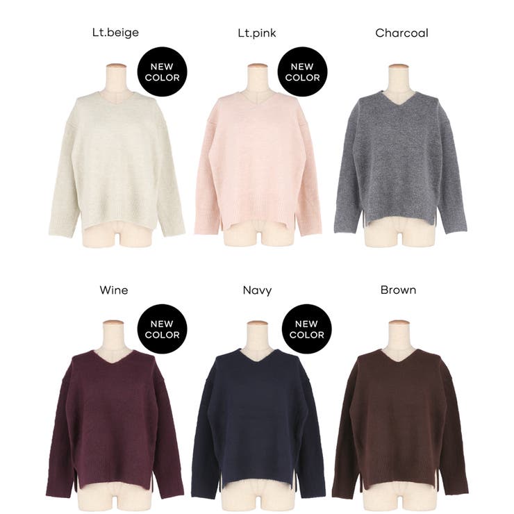 上質さとリラックス感が漂う大人のヤク風Vネックプルオーバーニット | coca | 詳細画像25 