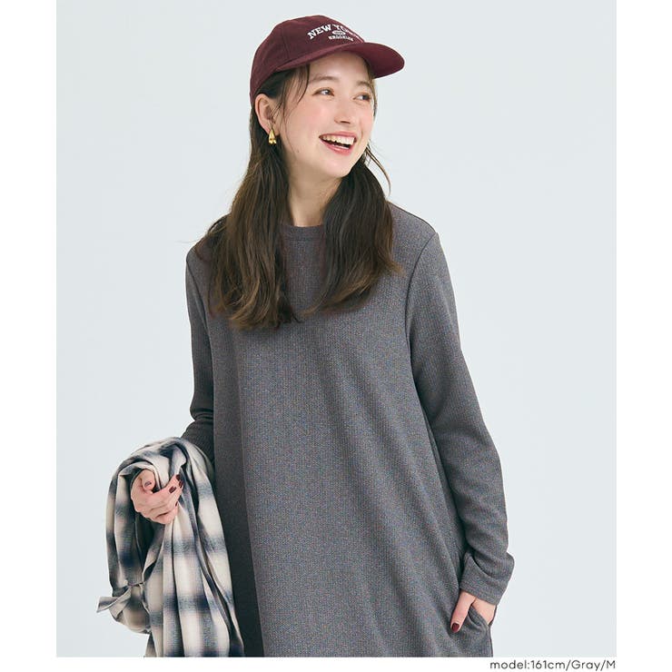 フレアシルエットで女性らしく、エンボスAラインワンピース | coca | 詳細画像10 