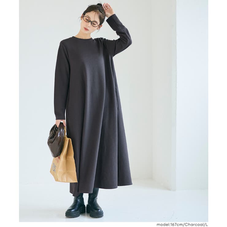 フレアシルエットで女性らしく、エンボスAラインワンピース | coca | 詳細画像13 