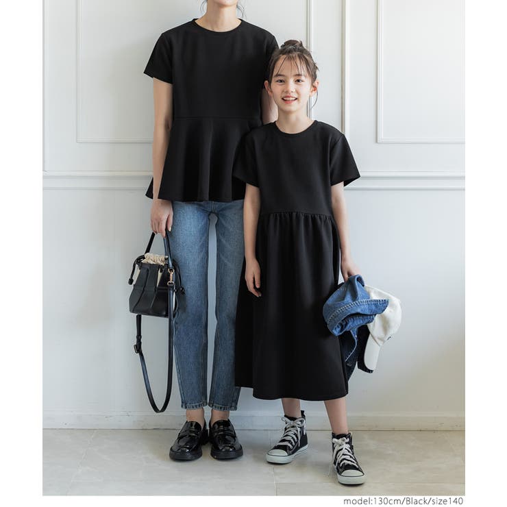 キッズ 親子お揃いエンボスギャザー 切替ワンピース | coca | 詳細画像7 