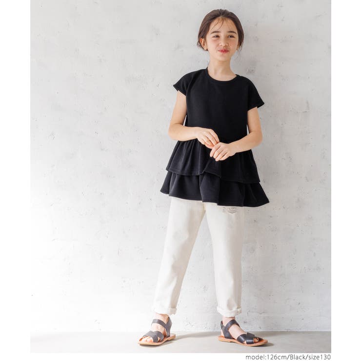 キッズ エンボス二段フリルトップス | coca | 詳細画像12 