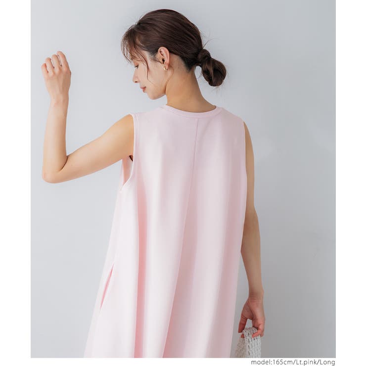 【新色追加！】エンボス加工マキシ丈ノースリーブワンピース | coca | 詳細画像17 