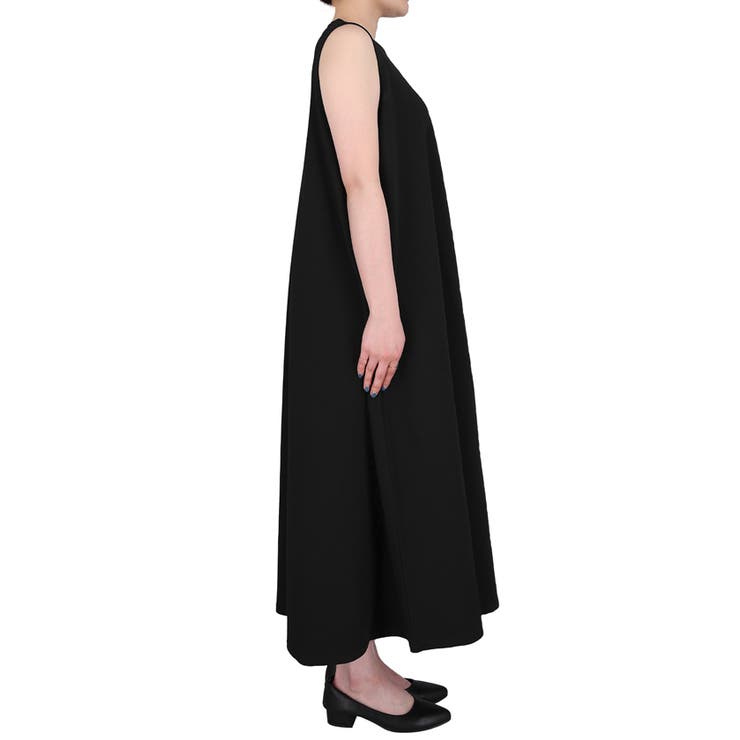 新色追加！】エンボス加工マキシ丈ノースリーブワンピース[品番