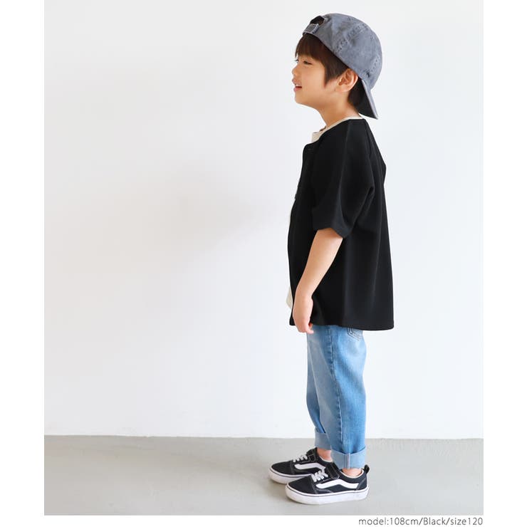 キッズ エンボスベースボールシャツ風トップス | coca | 詳細画像7 