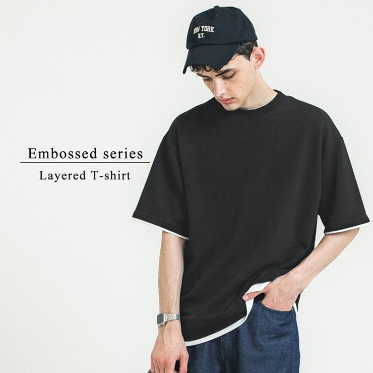 エンボスレイヤード風Tシャツ[品番：PA000014392]｜coca（コカ