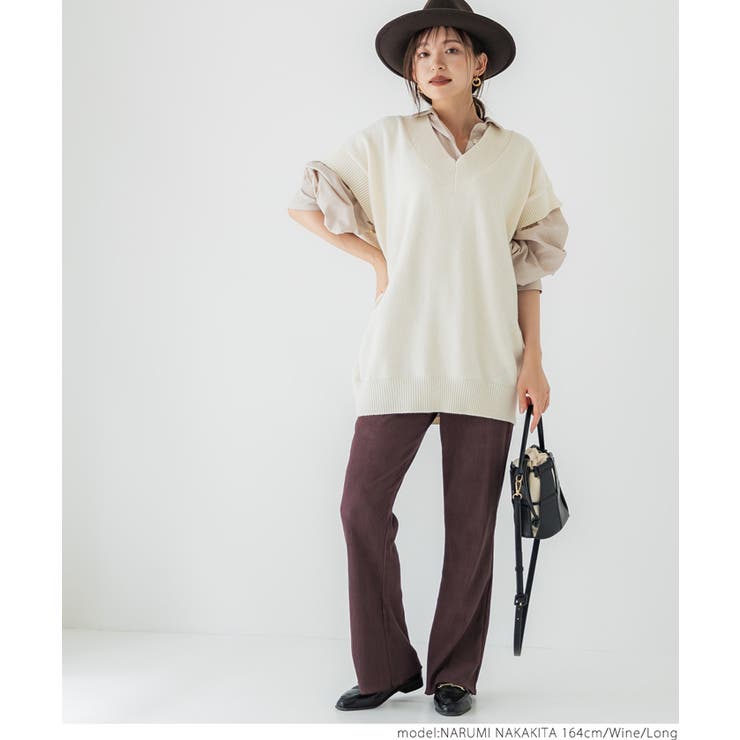 ピーチスウェードプリーツフレアパンツ | coca | 詳細画像18 