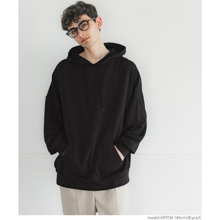 ［Black］ | パーカー メンズ エンボス加工 | coca