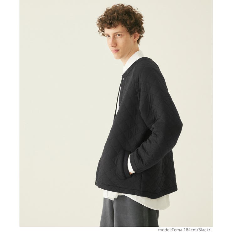 メンズカットキルティングノーカラージャケット[品番