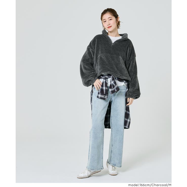 WEB限定でブラック・ミックス柄が新登場！ハーフジップボアブルゾン | coca | 詳細画像12 