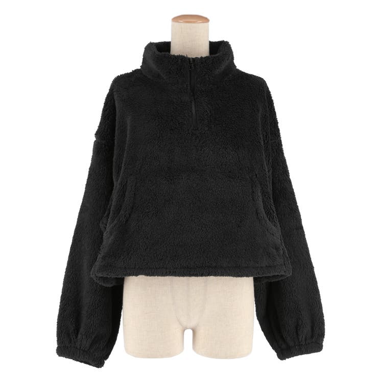 WEB限定でブラック・ミックス柄が新登場！ハーフジップボアブルゾン | coca | 詳細画像4 