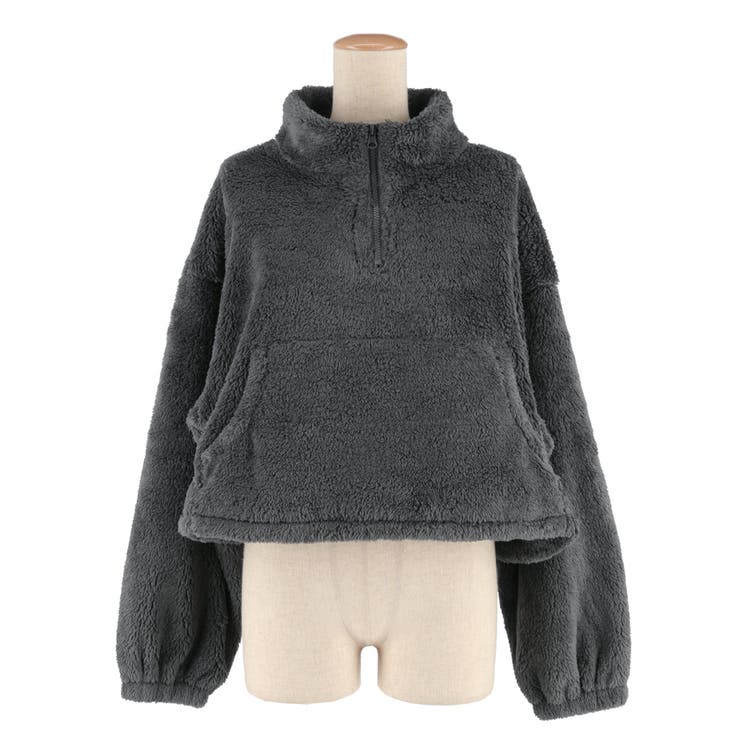 WEB限定でブラック・ミックス柄が新登場！ハーフジップボアブルゾン | coca | 詳細画像3 