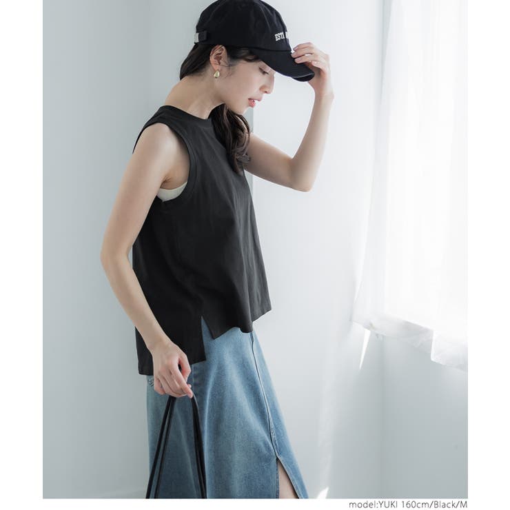 ALBA ROSA Aラインスリット シンプルロゴタンク