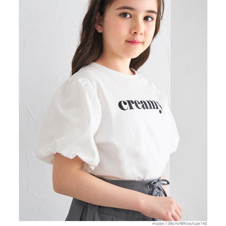 ［White］ | パフスリーブロゴトップス キッズ | coca