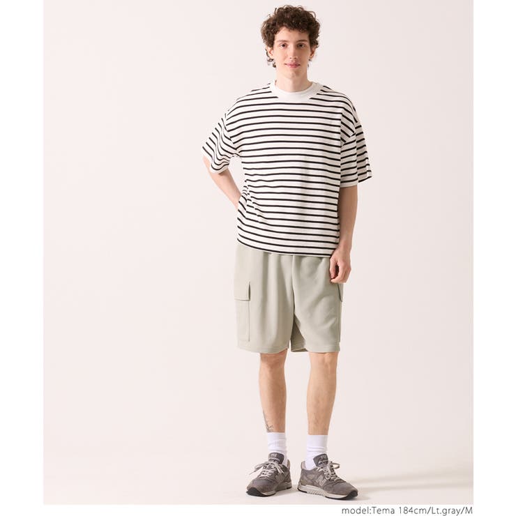 希少！M！デプス スクエア コラボ 【depsqar】ハーフパンツ ホワイト COMME des GARCONS GIRL(コムデギャルソンガール) 24SS Stripe