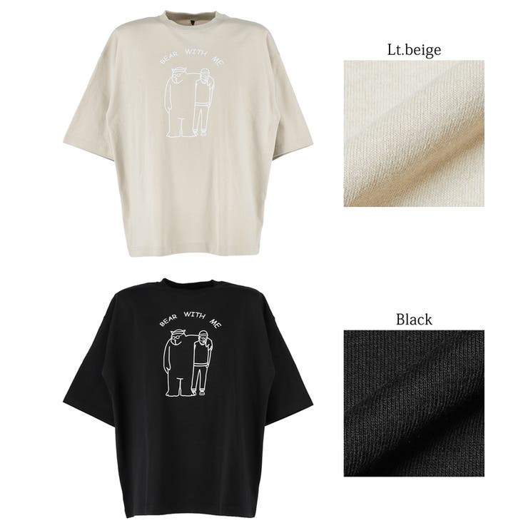 メンズベアイラストプリント半袖Tシャツ | coca | 詳細画像15 