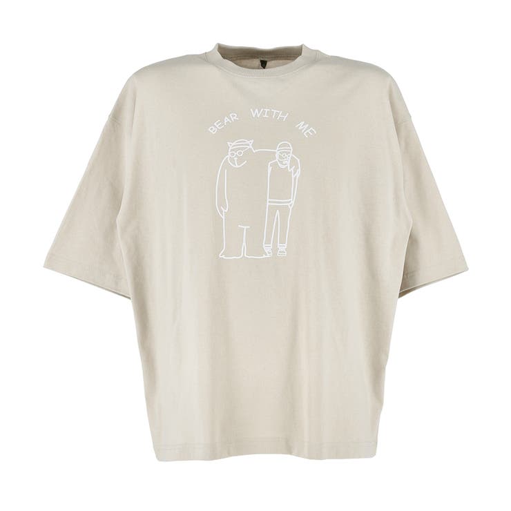 メンズベアイラストプリント半袖Tシャツ | coca | 詳細画像2 