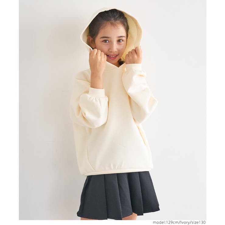 ［Ivory］ | ソフトスウェットコークーンシルエットフーディ キッズ | coca