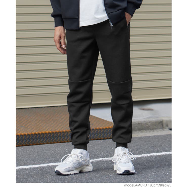 ［Black］ | ソフトスウェットニットテックジョガーパンツ メンズ | coca