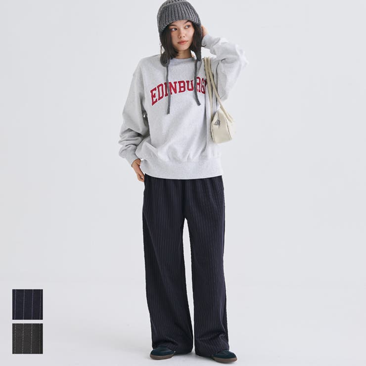 カットジャカードウエストシャーリングワイドパンツ[品番