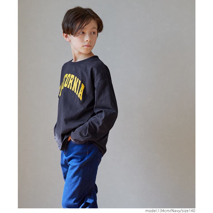 ［Navy］ | カレッジロゴビッグ長袖Tシャツ ボーイズ キッズ | coca