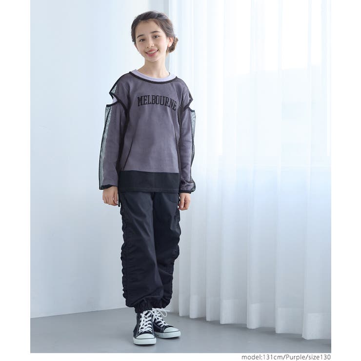 メッシュトップス＆リブトップス2点セット キッズ[品番