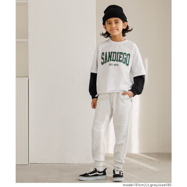 ［Lt.gray］ | ソフトスウェット切替ジョガーパンツ | coca