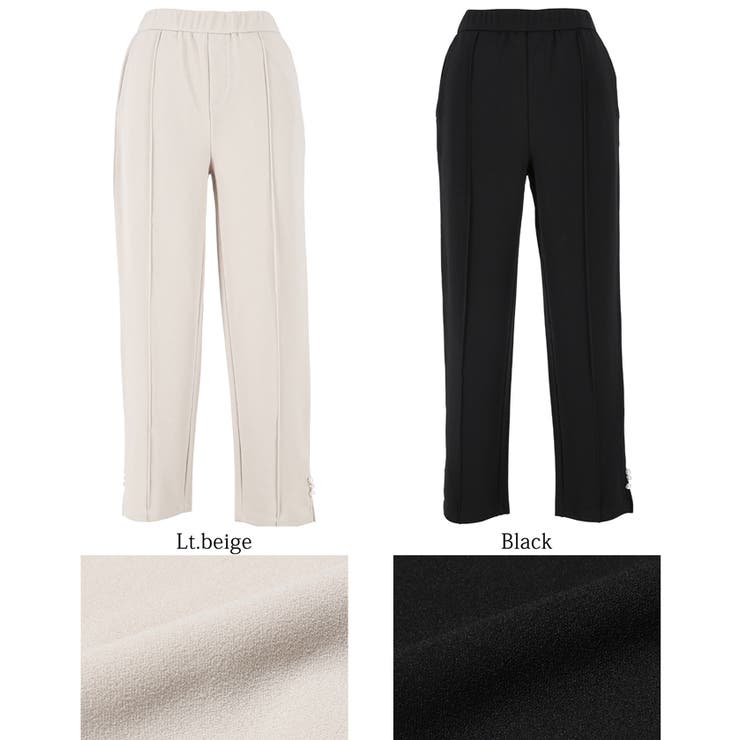 裾パールテーパードパンツ レディース[品番：PA000016834]｜coca